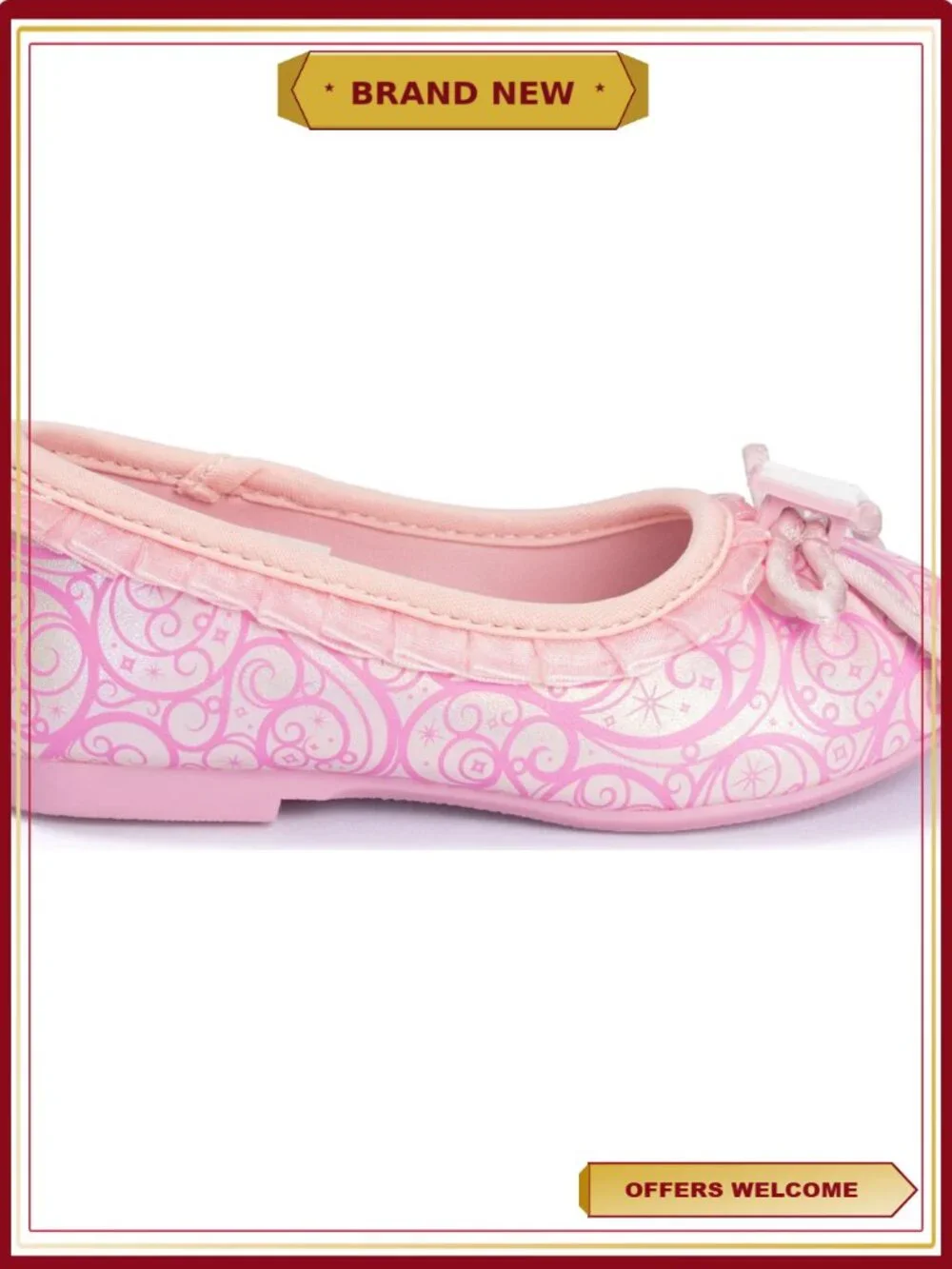 Toddler Girls Ballet Flats Glitter Butterfly Sparkle Slip-On Cushioned